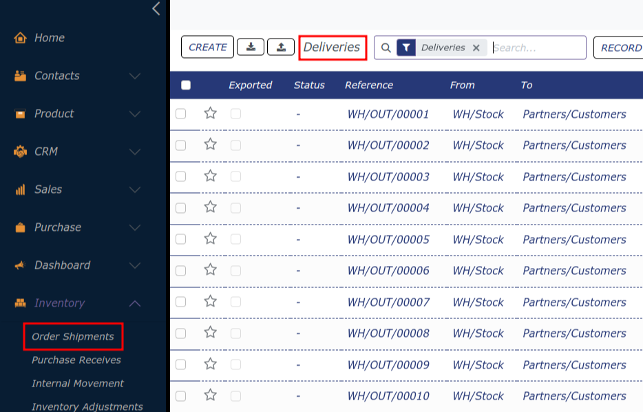 Order Shipment Management in FOYCOM